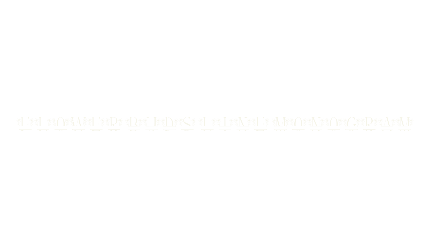 Flower Buds Line Monogram, wedding font preview
