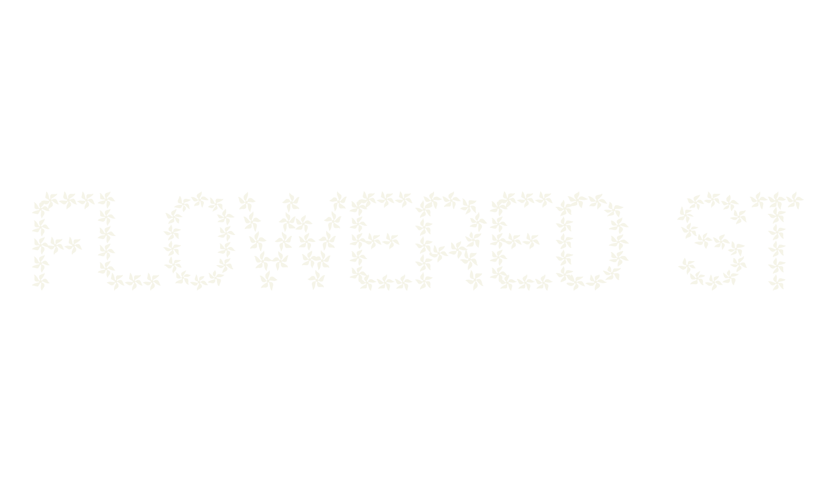 Flowered St, flower font preview