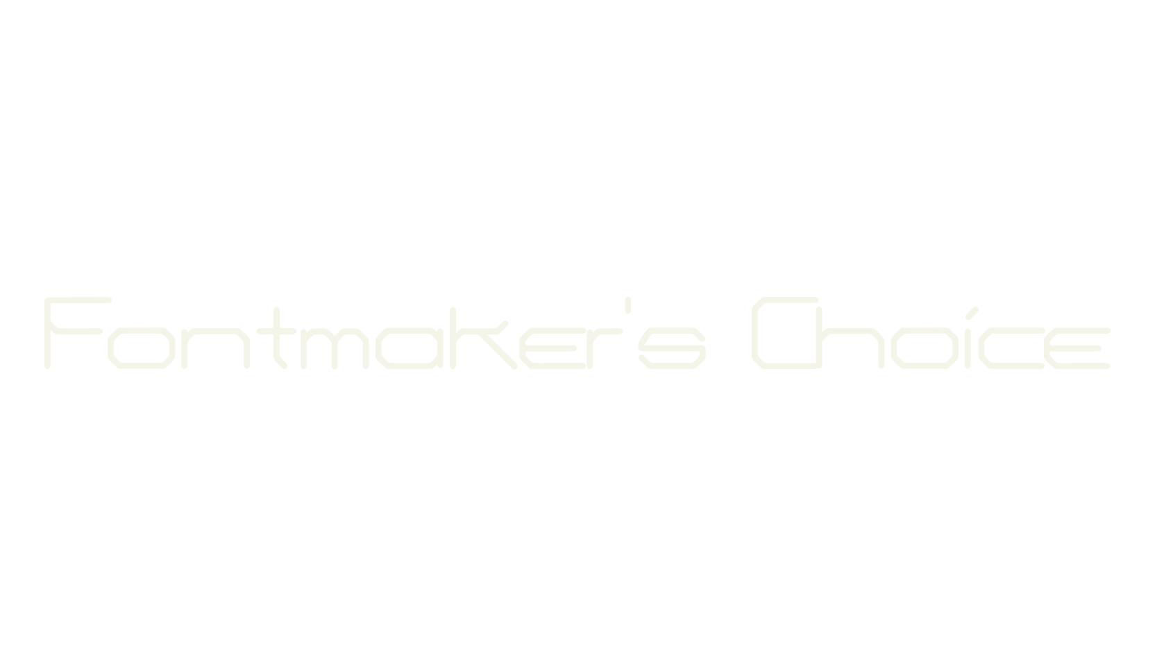 Fontmaker's Choice, futuristic font preview
