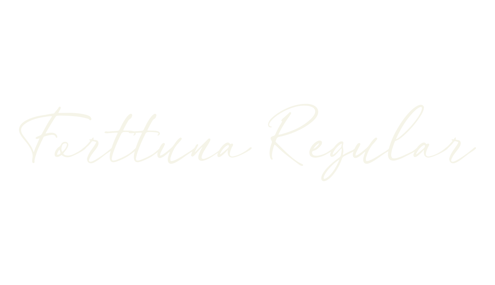 Forttuna Regular, handwritten font preview