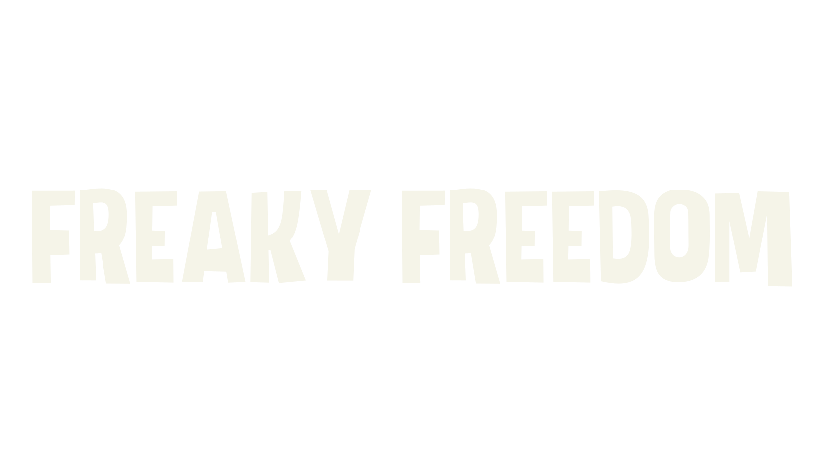 Freaky Freedom, title font preview
