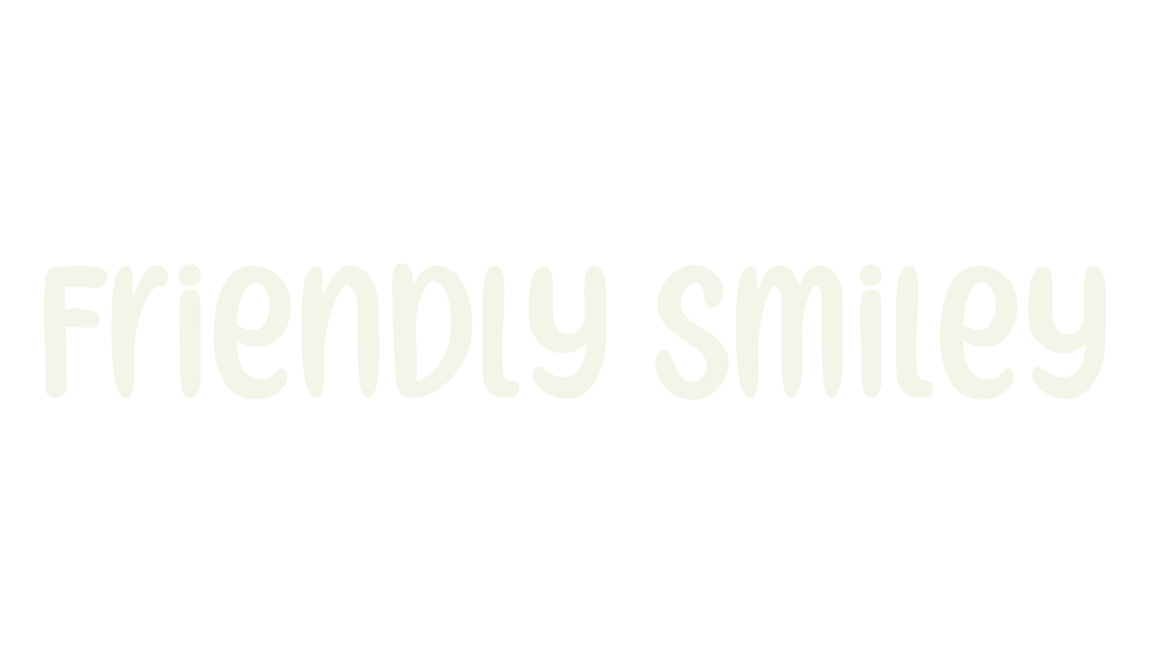 Friendly Smiley, handwritten font preview