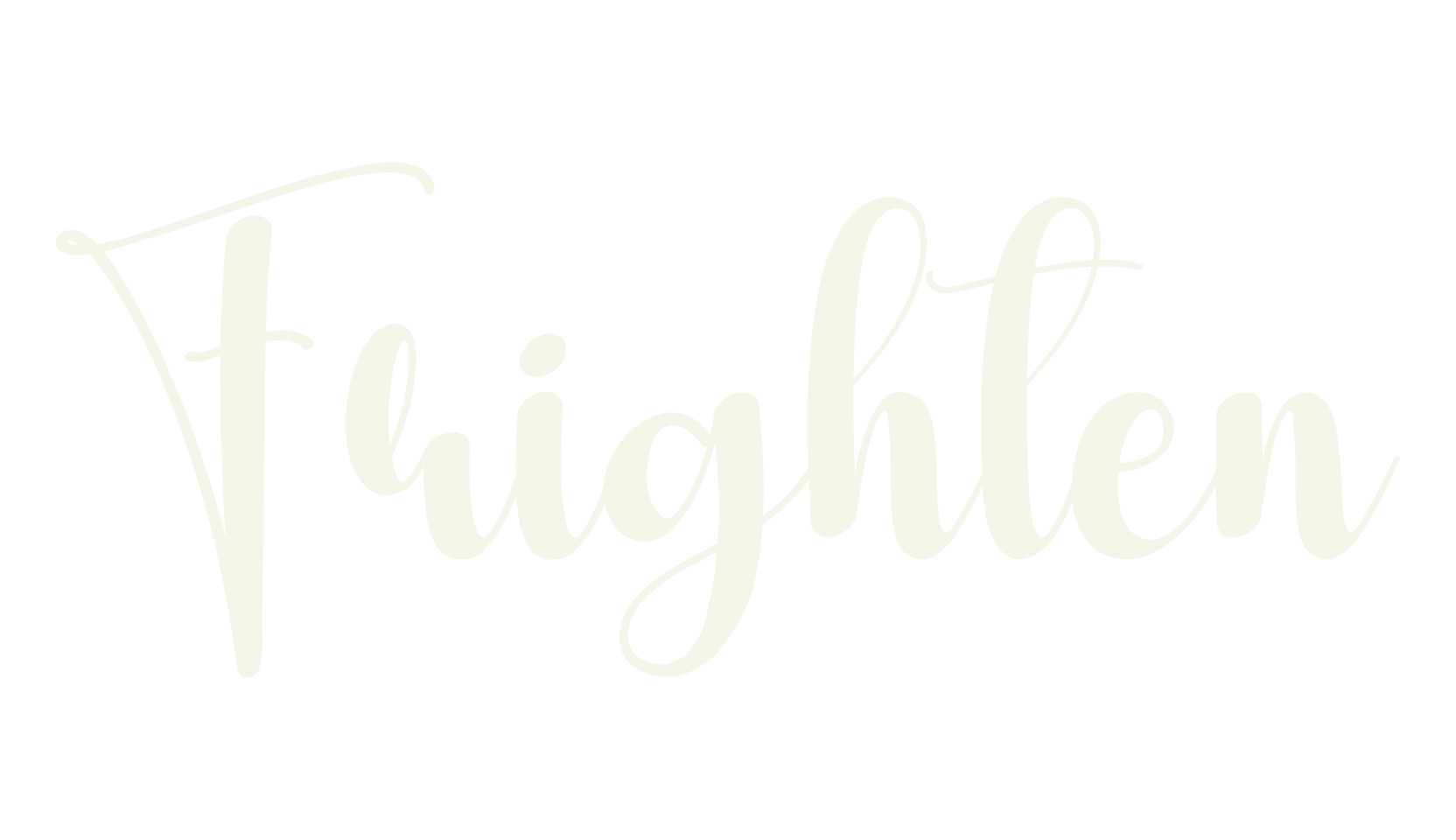 Frighten, calligraphy font preview