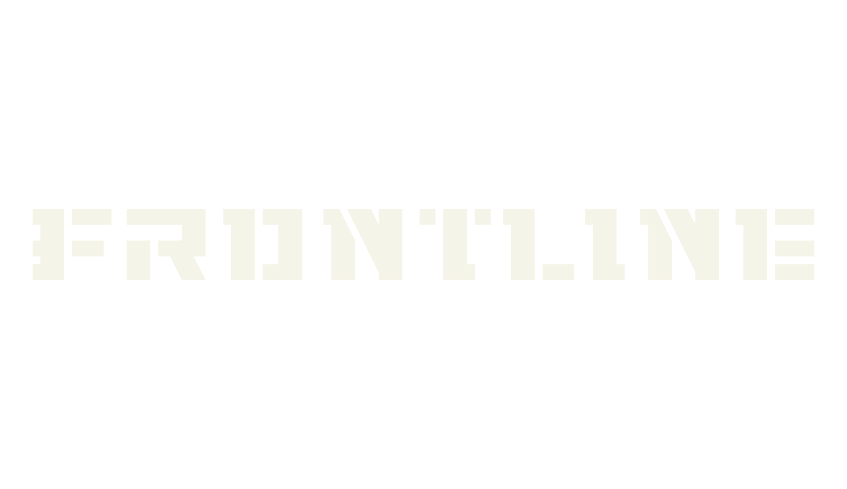 FRONTLINE, stencil font preview