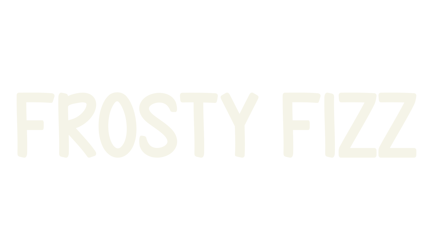 FROSTY FIZZ, handwriting font preview