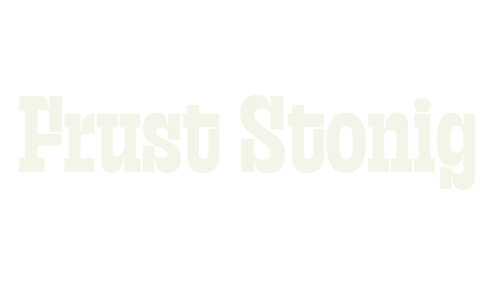Frust Stonig, bold font preview