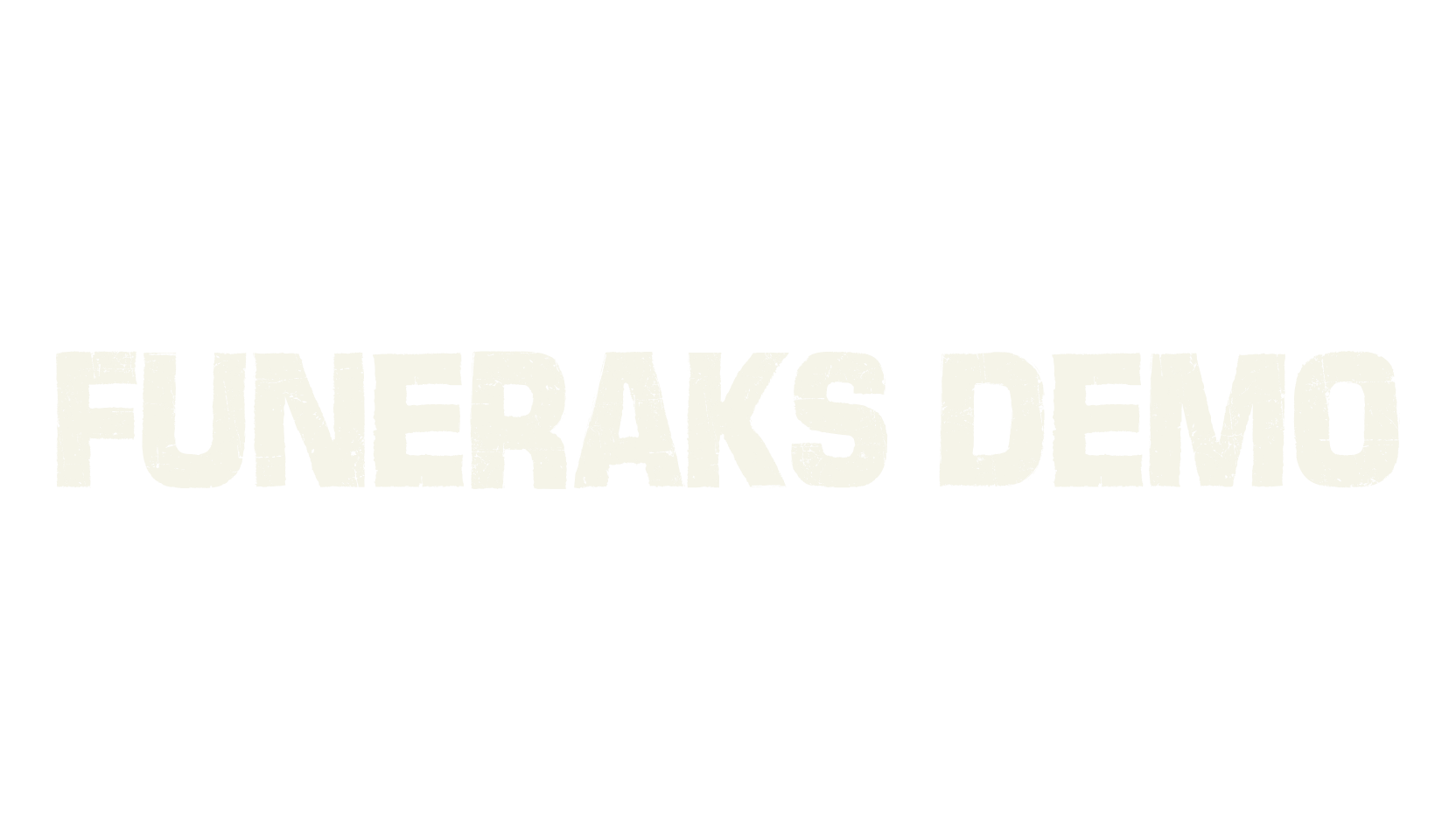 FUNERAKS Demo, stencil font preview