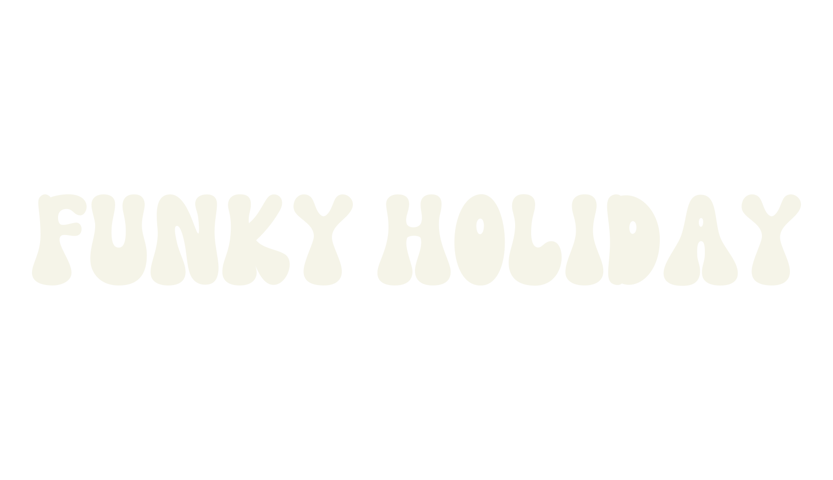 Funky Holiday, bubble letters font preview