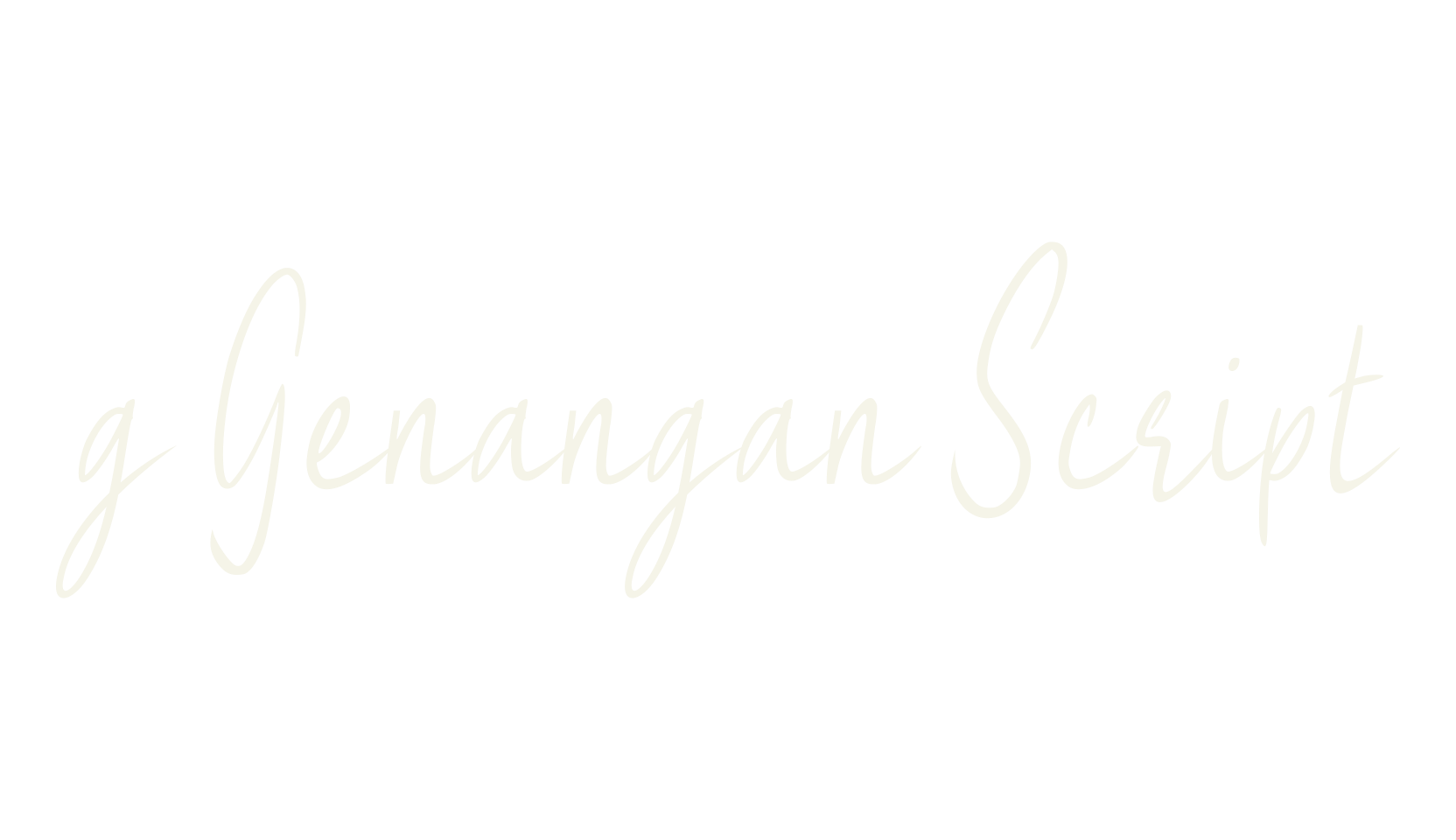 g Genangan Script, fashion script font preview