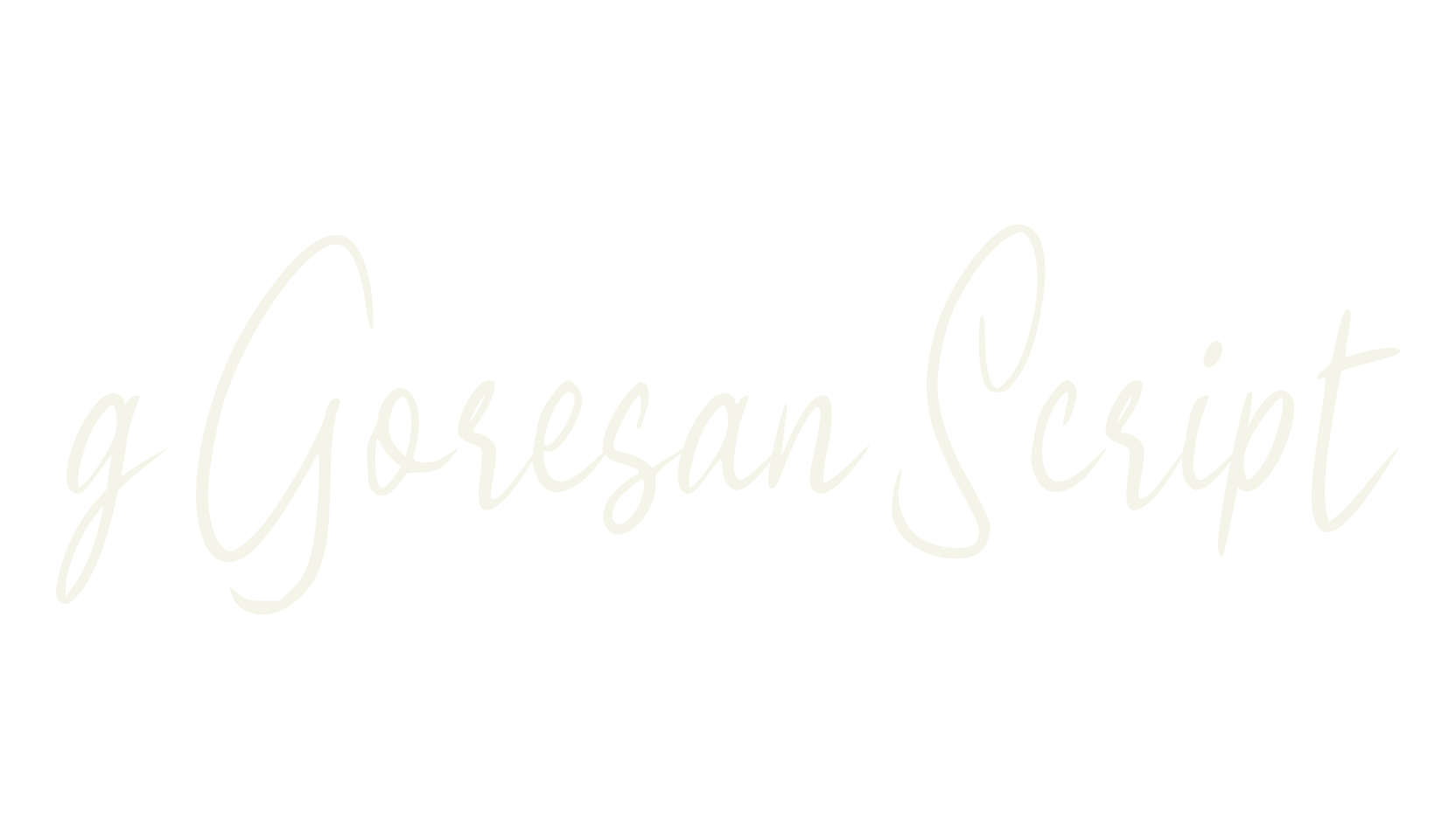 g Goresan Script, cursive font preview