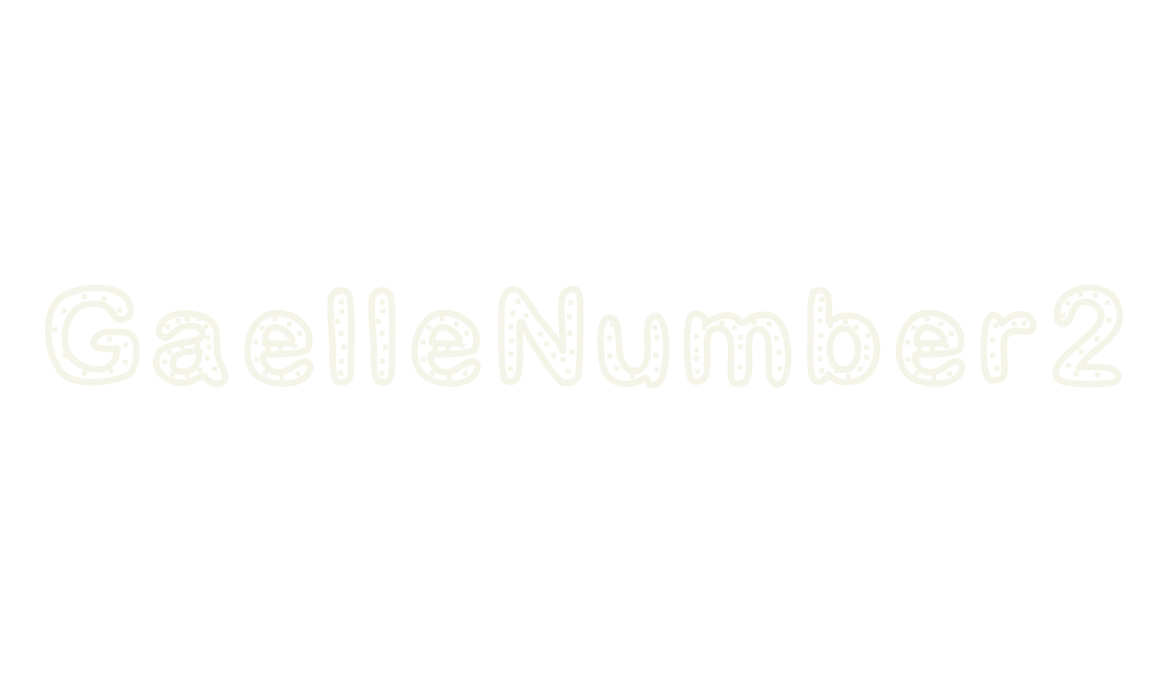 GaelleNumber2, display font preview