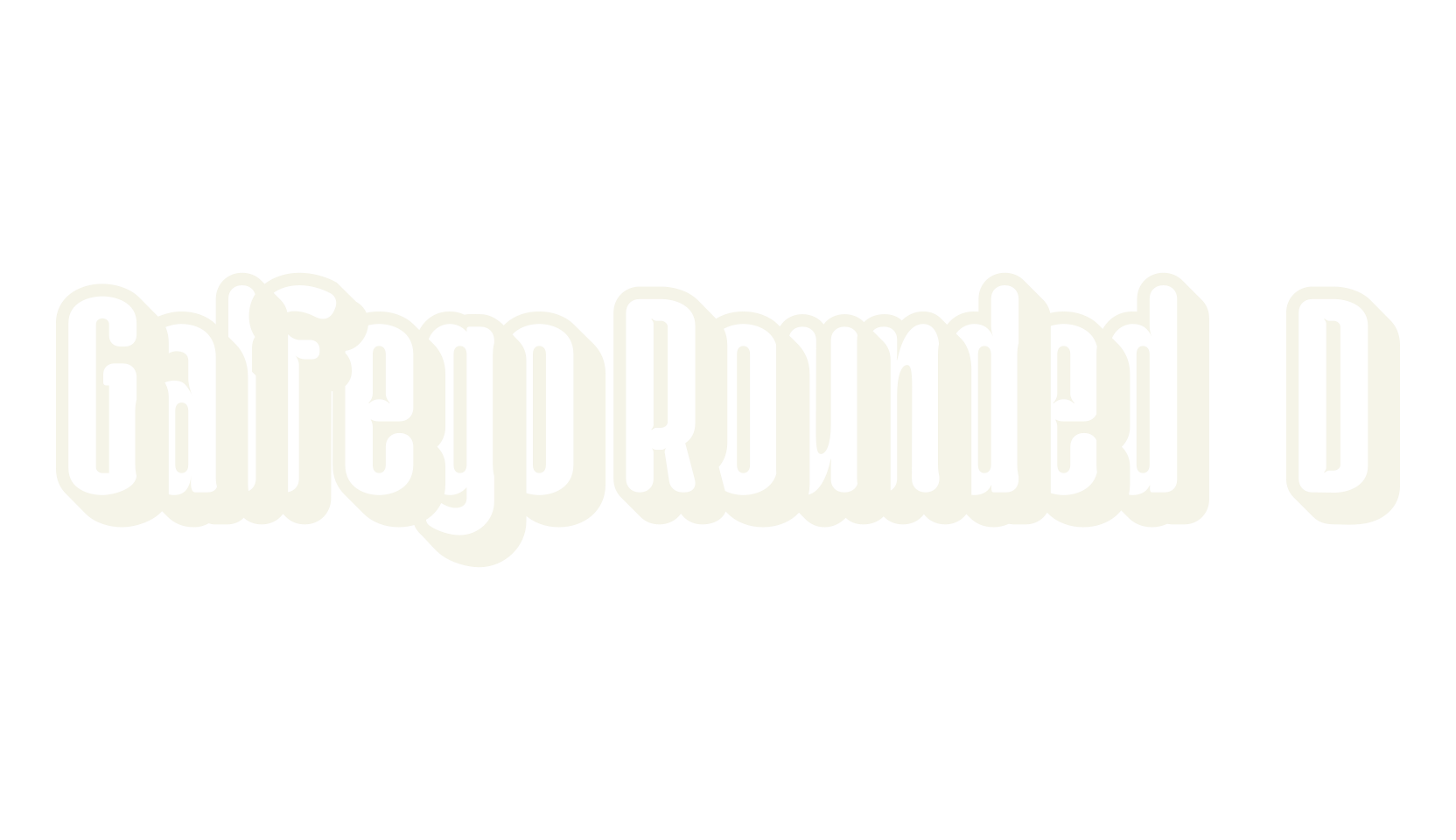 Galfego Rounded 3D, 3d font preview