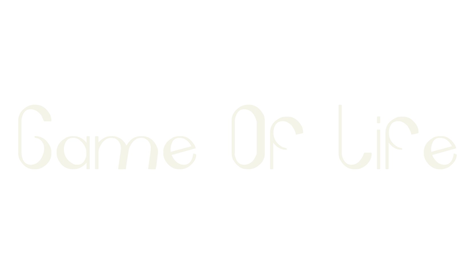 Game Of Life, display market font preview