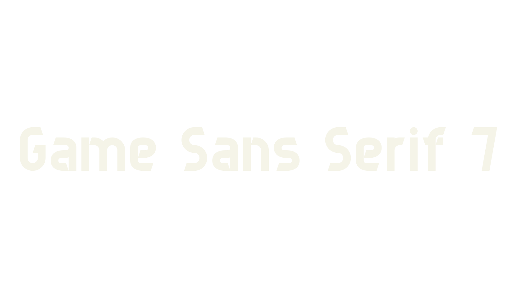 Game Sans Serif 7, sans serif font preview
