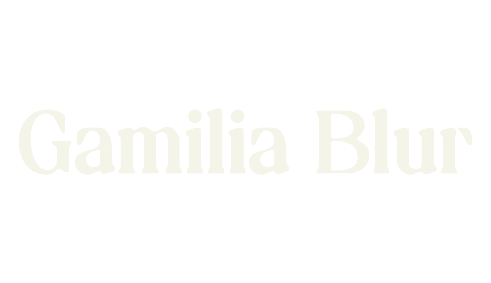 Gamilia Blur, poster font preview