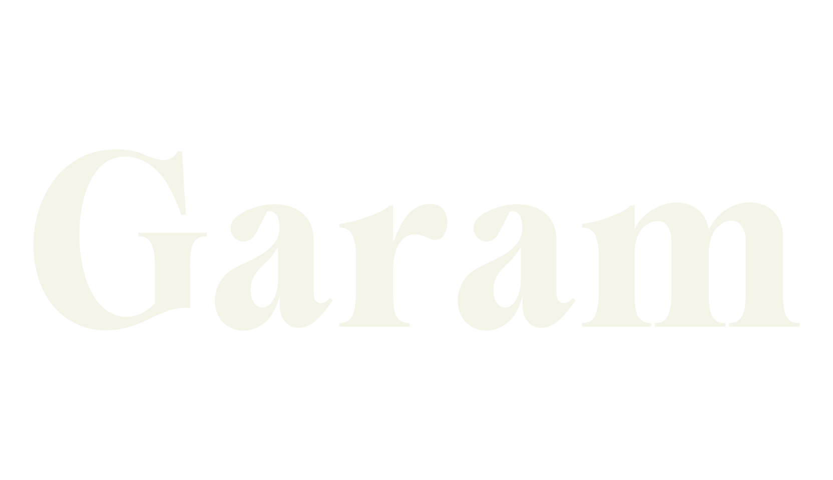 Garam, cursive font preview