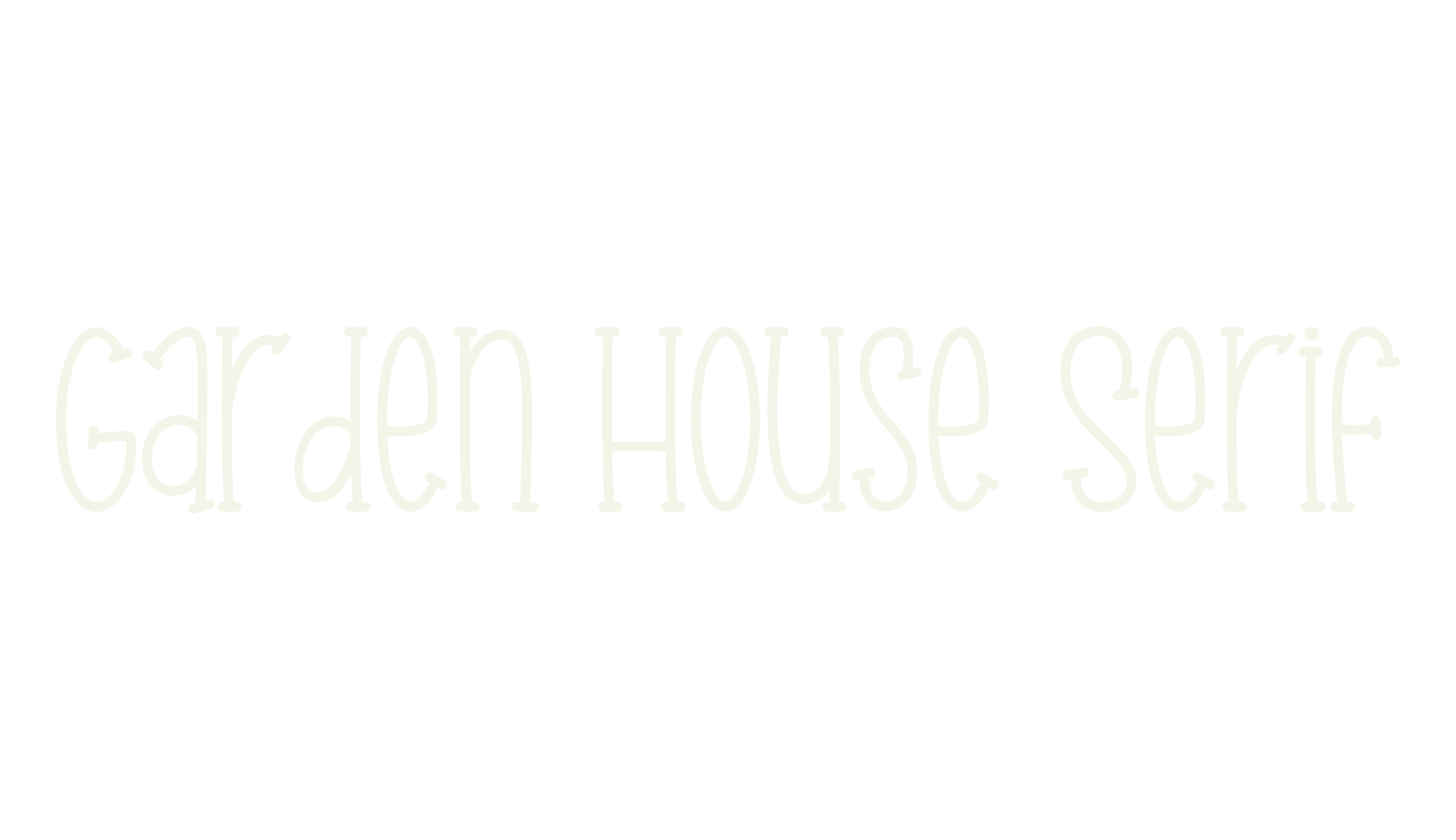 Garden House Serif, cute font preview
