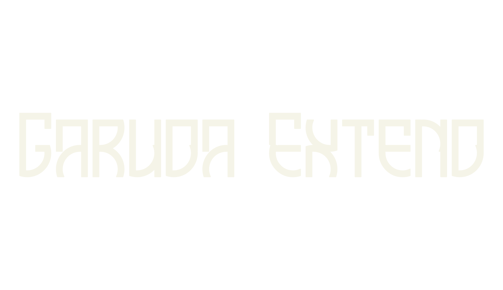 Garuda Extend, jersey font preview