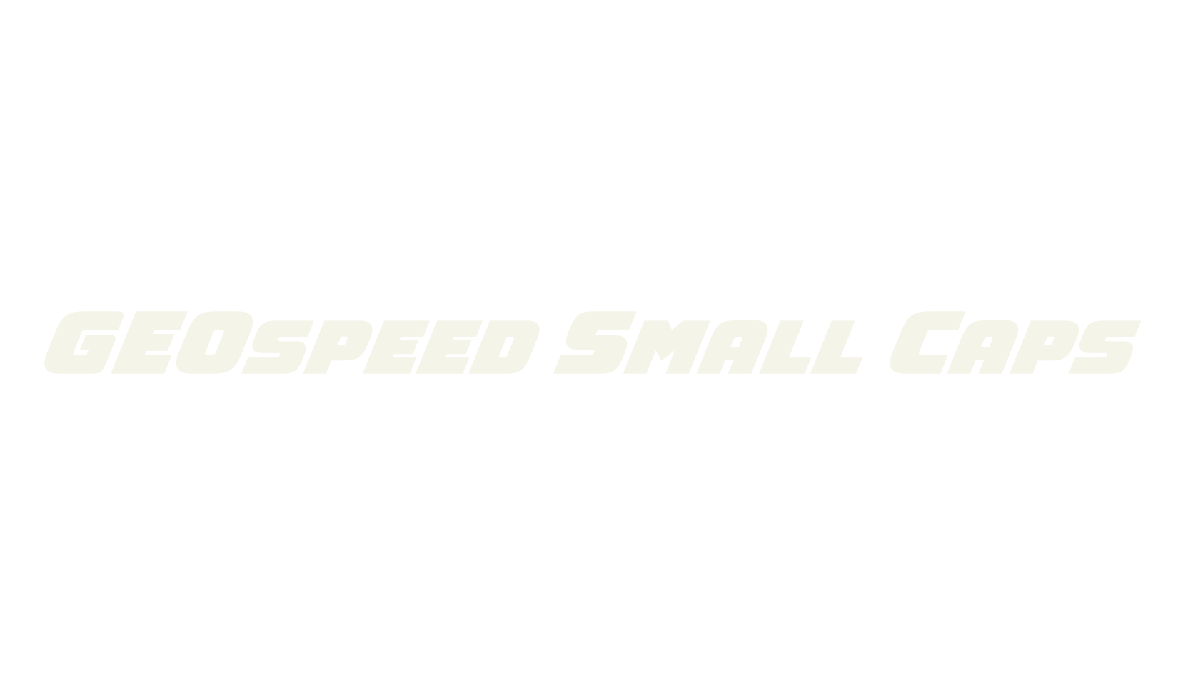 GEOspeed Small Caps, logo font preview