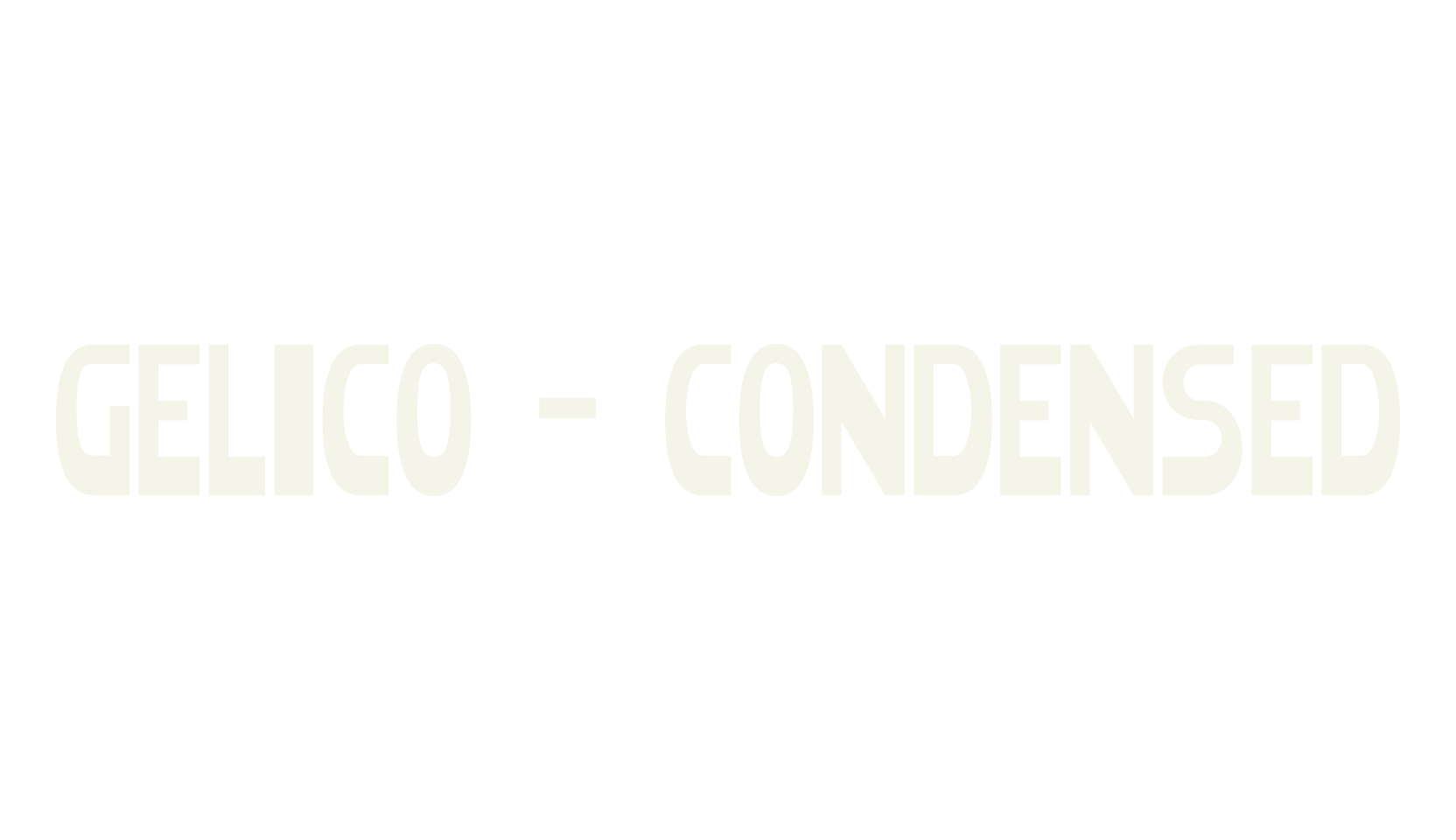 Gelico - Condensed, condensed font preview