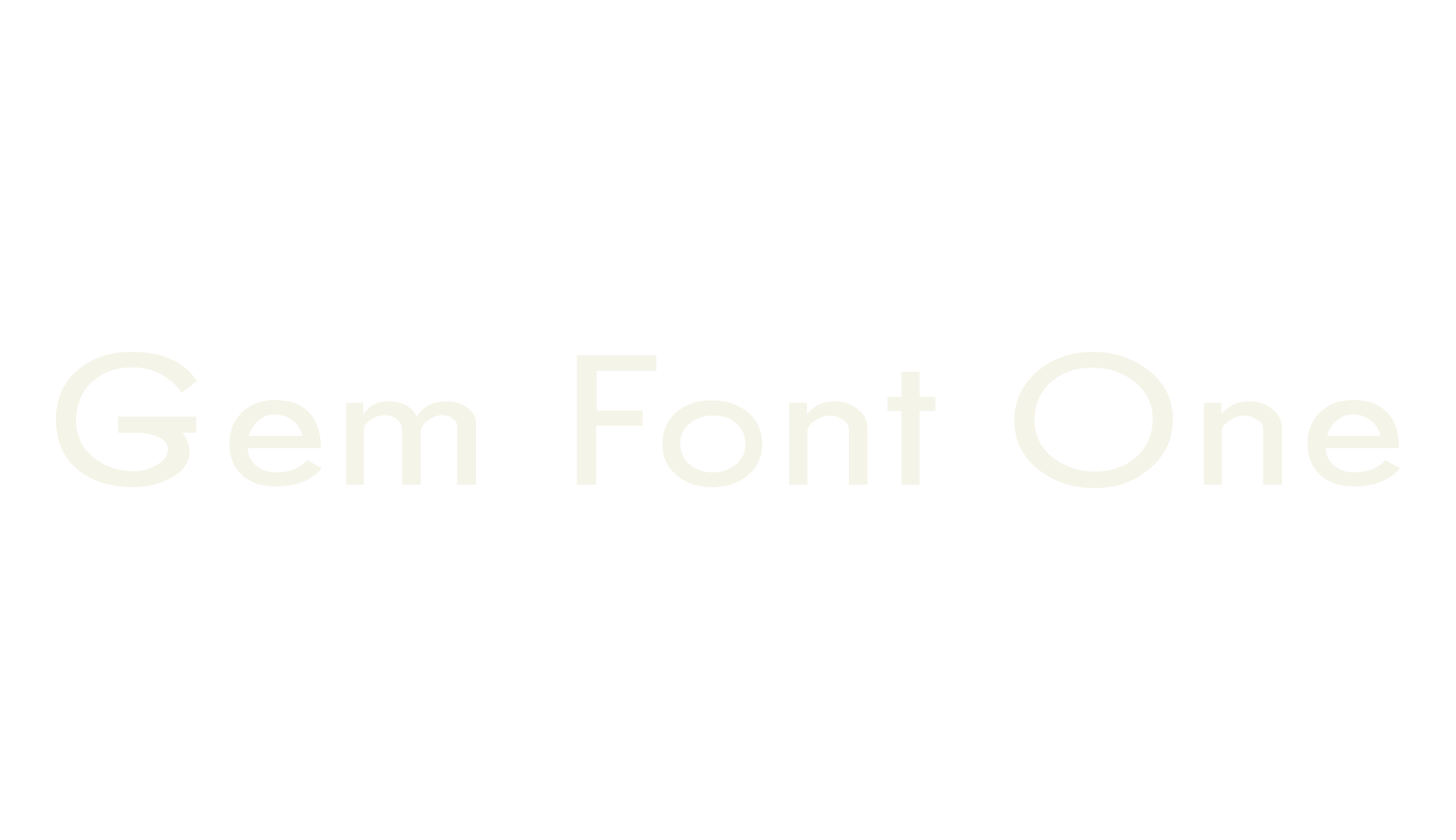Gem Font One, basic font preview