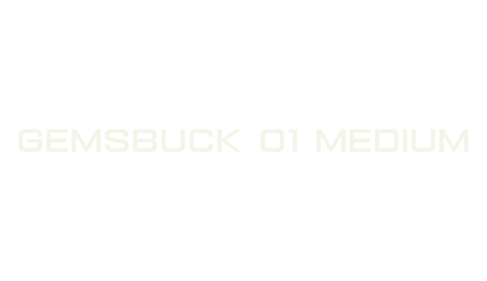 Gemsbuck 01 Medium, extra bold font preview