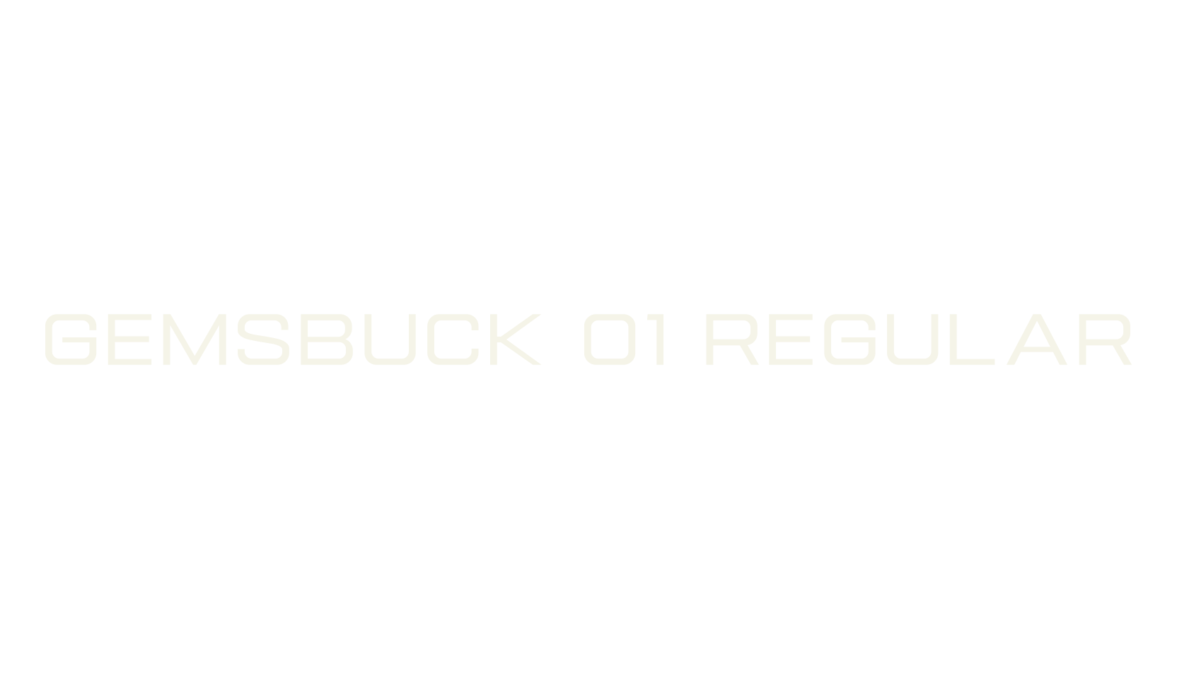 Gemsbuck 01 Regular, bold font preview
