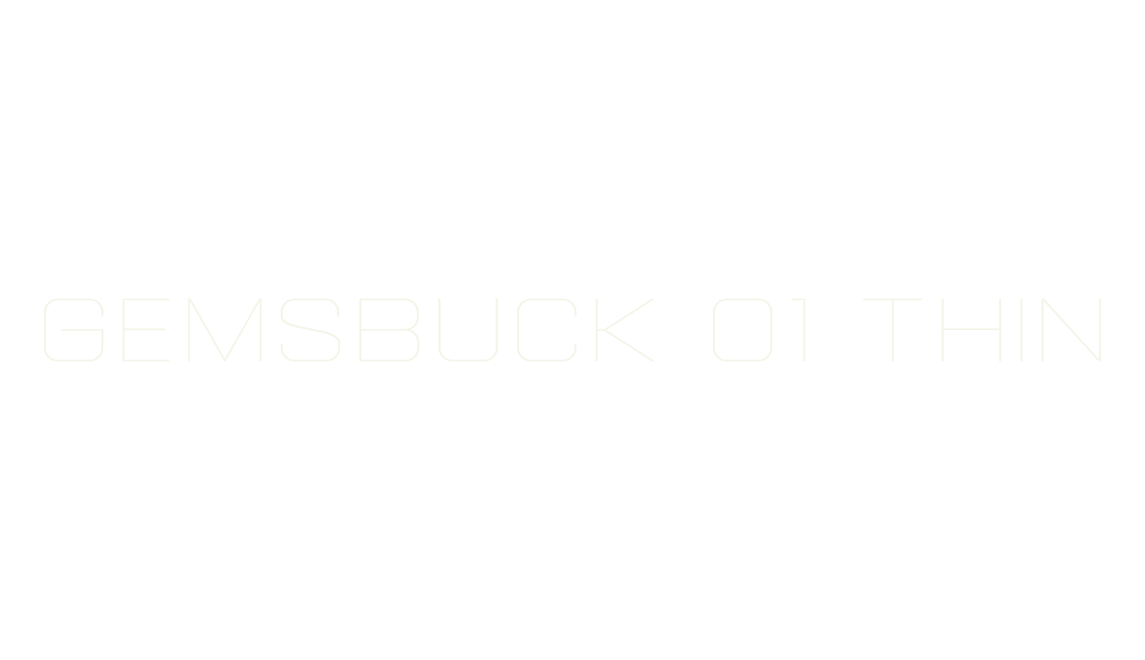 Gemsbuck 01 Thin, thin font preview