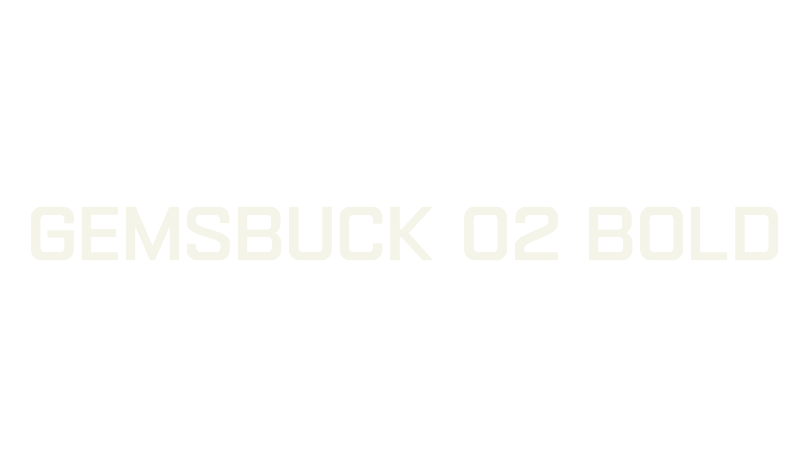 Gemsbuck 02 Bold, sans serif font preview