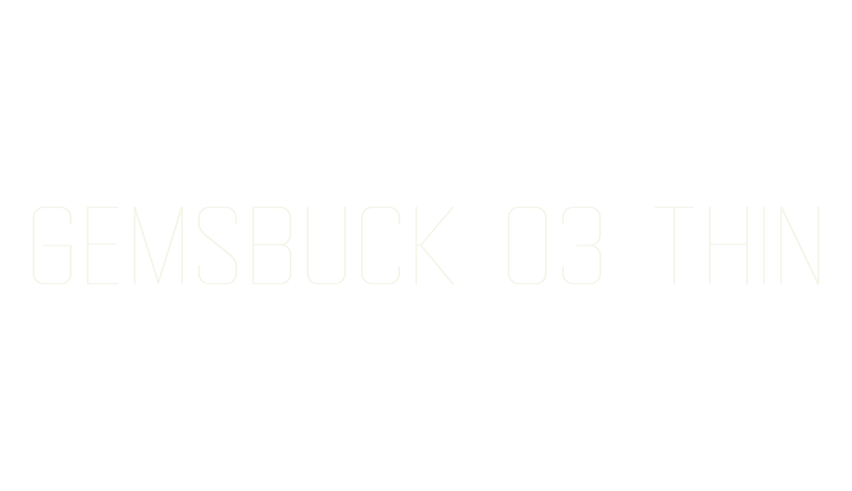 Gemsbuck 03 Thin, thin font preview