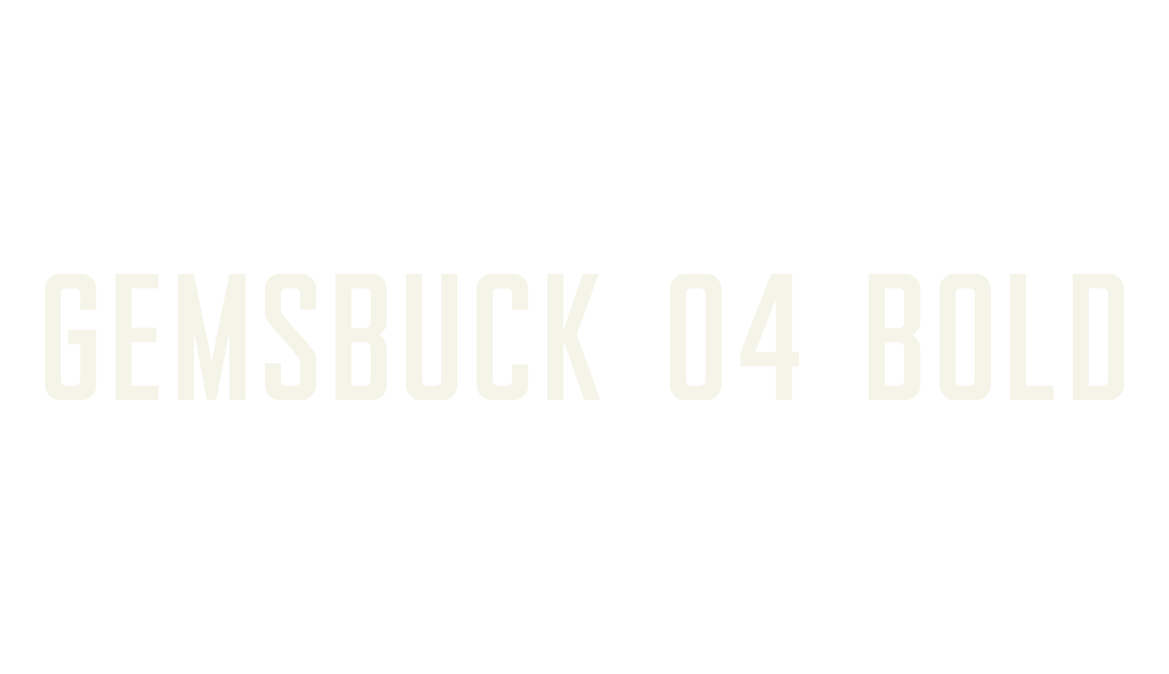 Gemsbuck 04 Bold, logo font preview