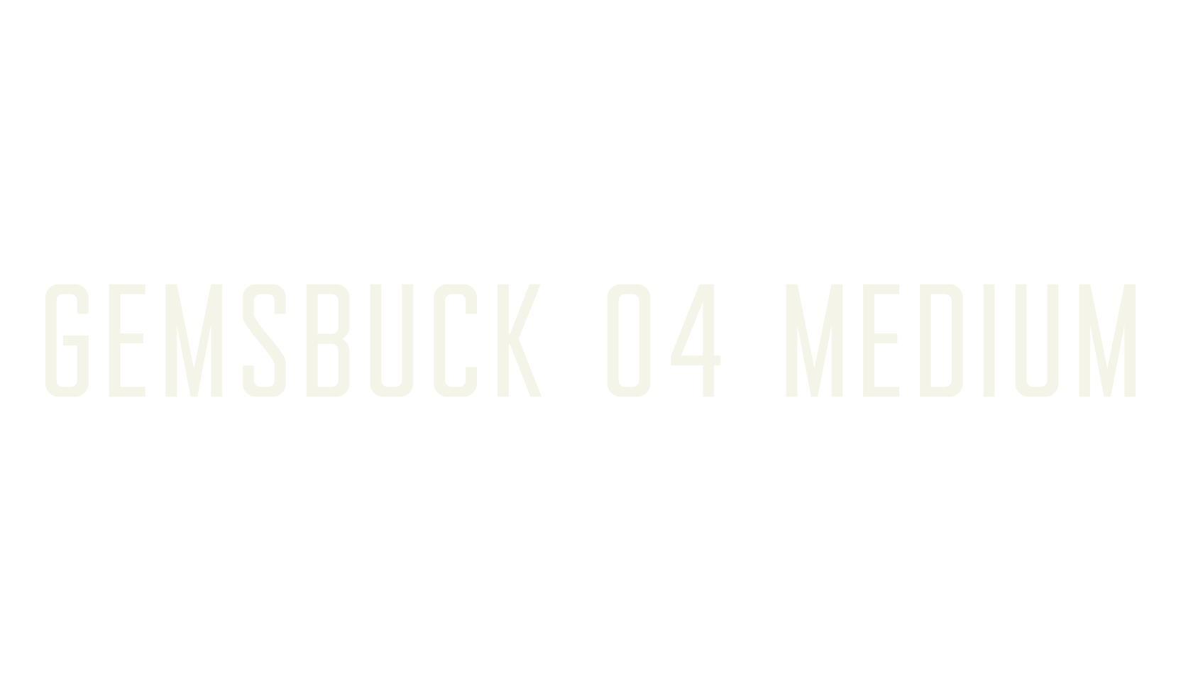 Gemsbuck 04 Medium, thin font preview