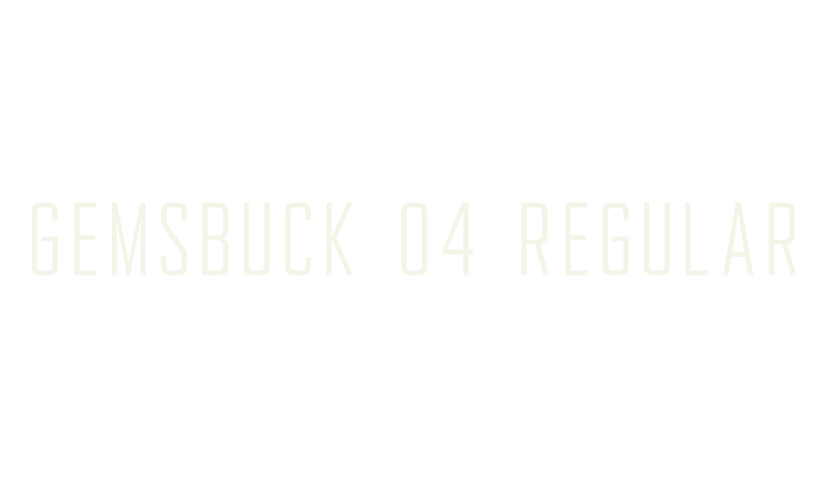 Gemsbuck 04 Regular, thin font preview