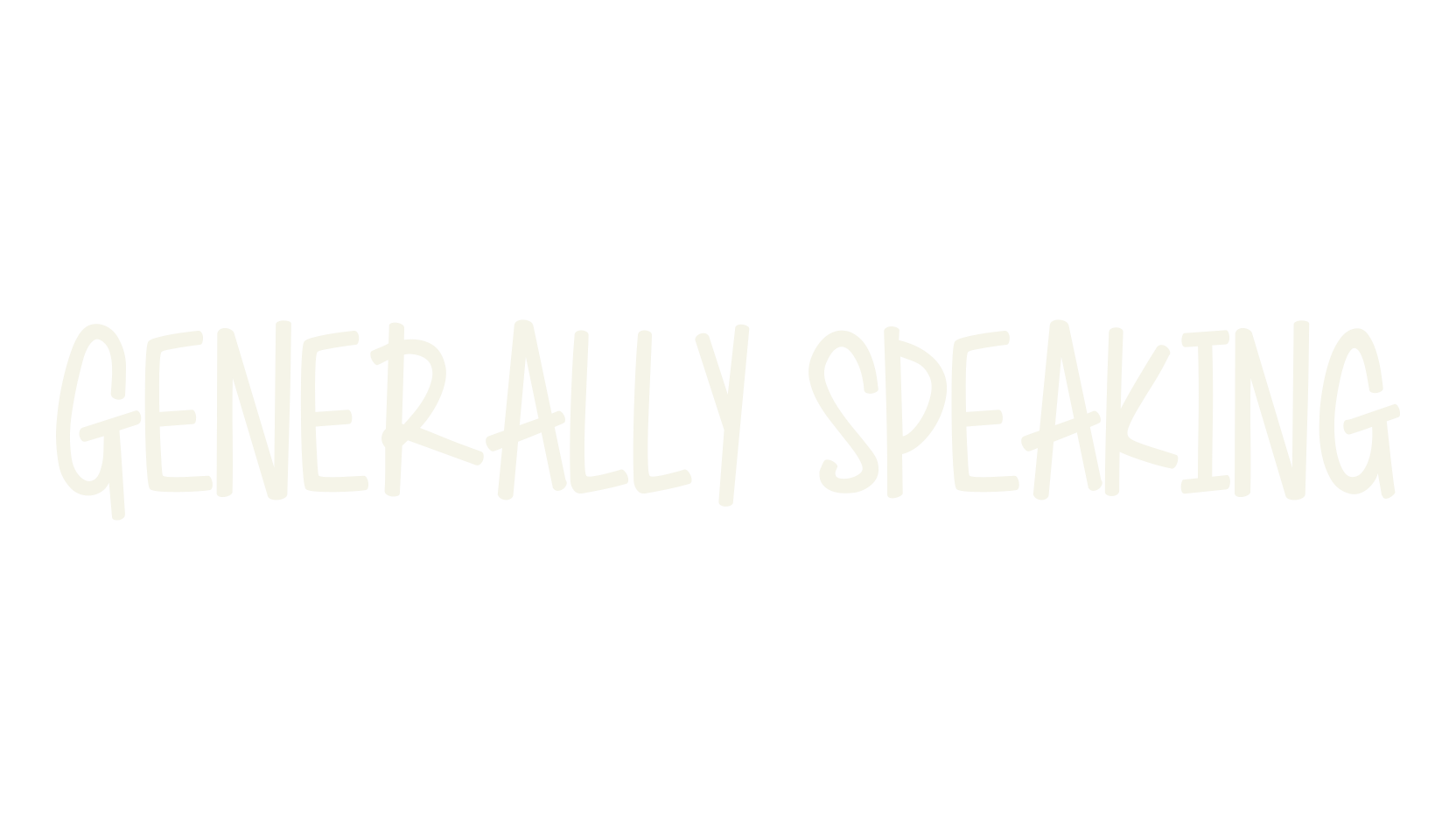 Generally Speaking, handwritten font preview