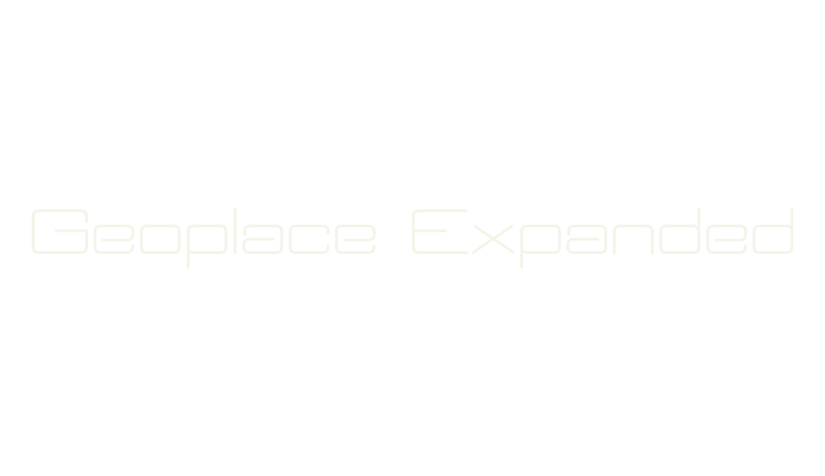Geoplace Expanded, futuristic font preview