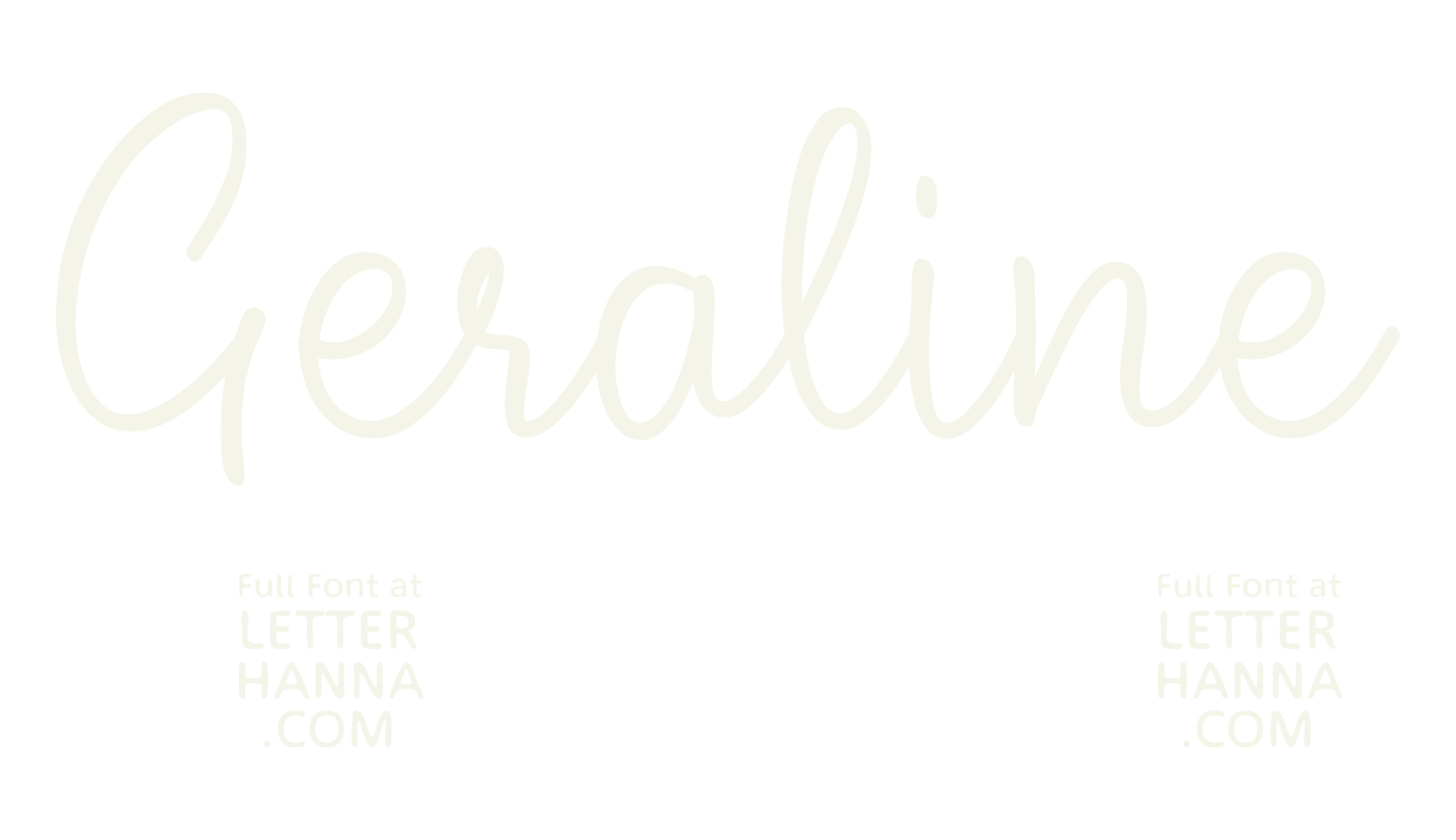 Geraline, script font preview