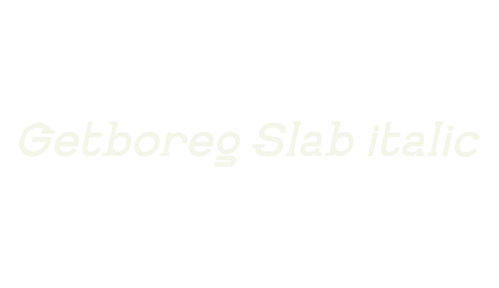 Getboreg Slab italic, slab font preview