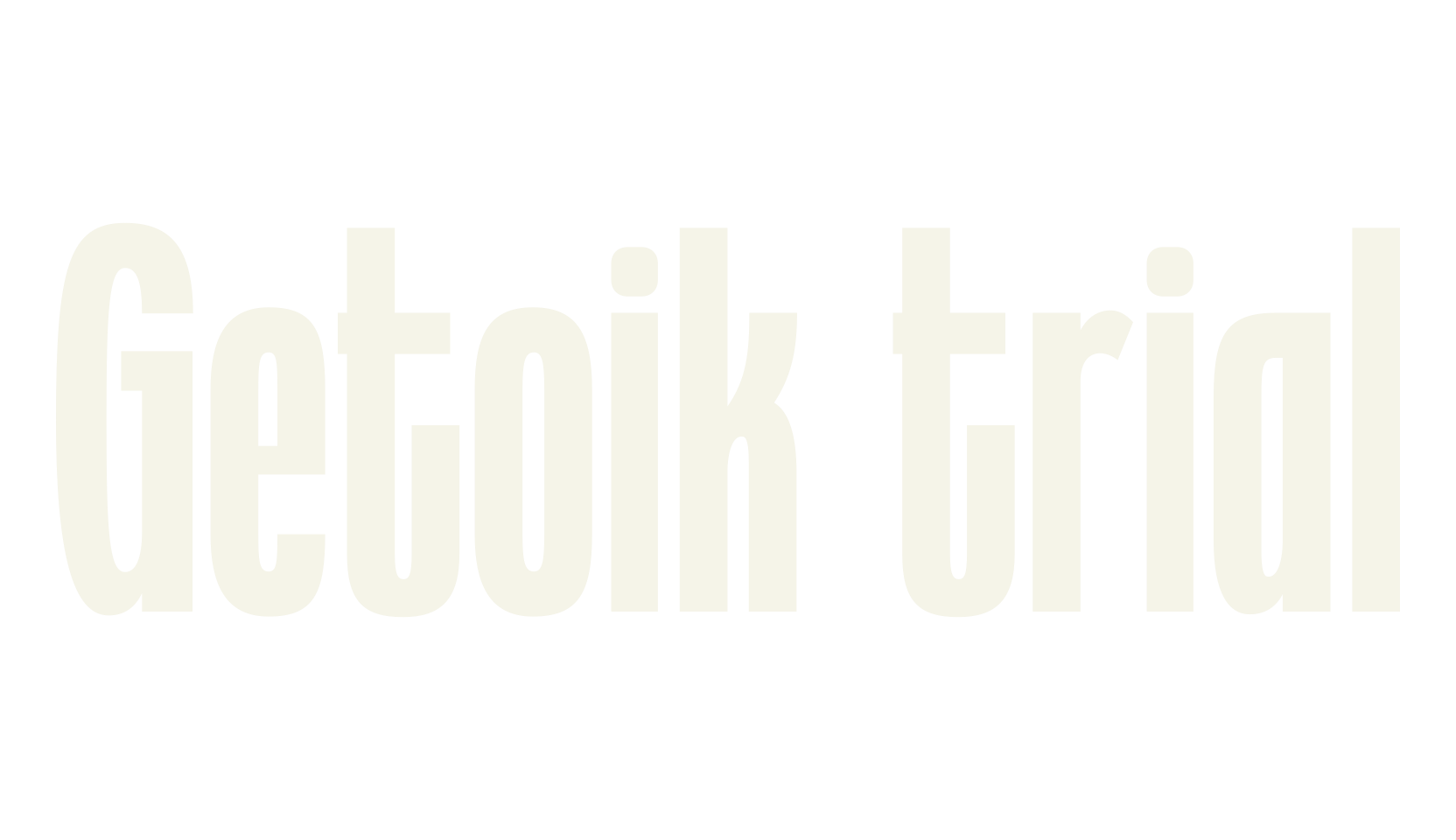 Getoik trial, condensed font preview
