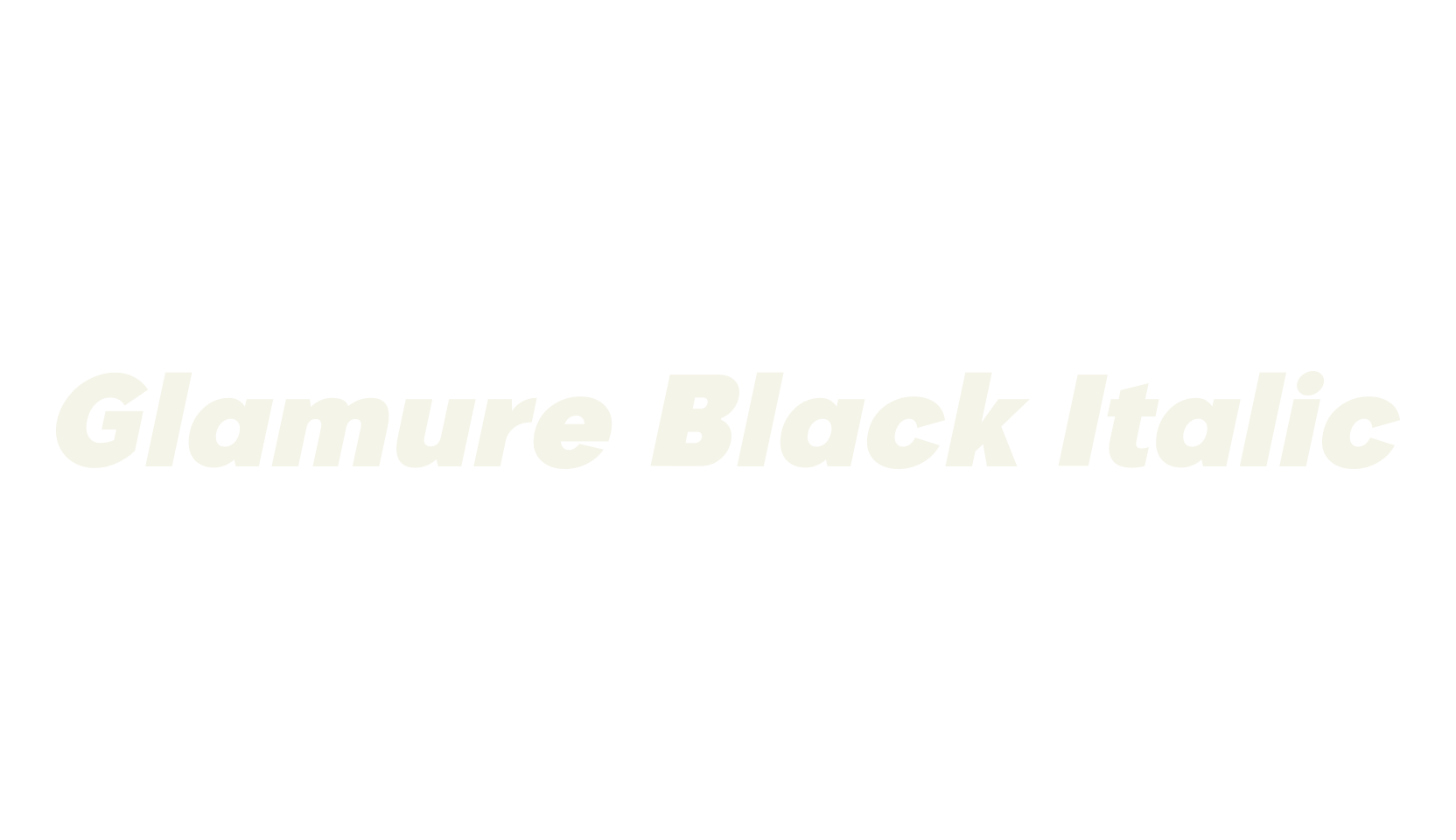 Glamure Black Italic, logo font preview
