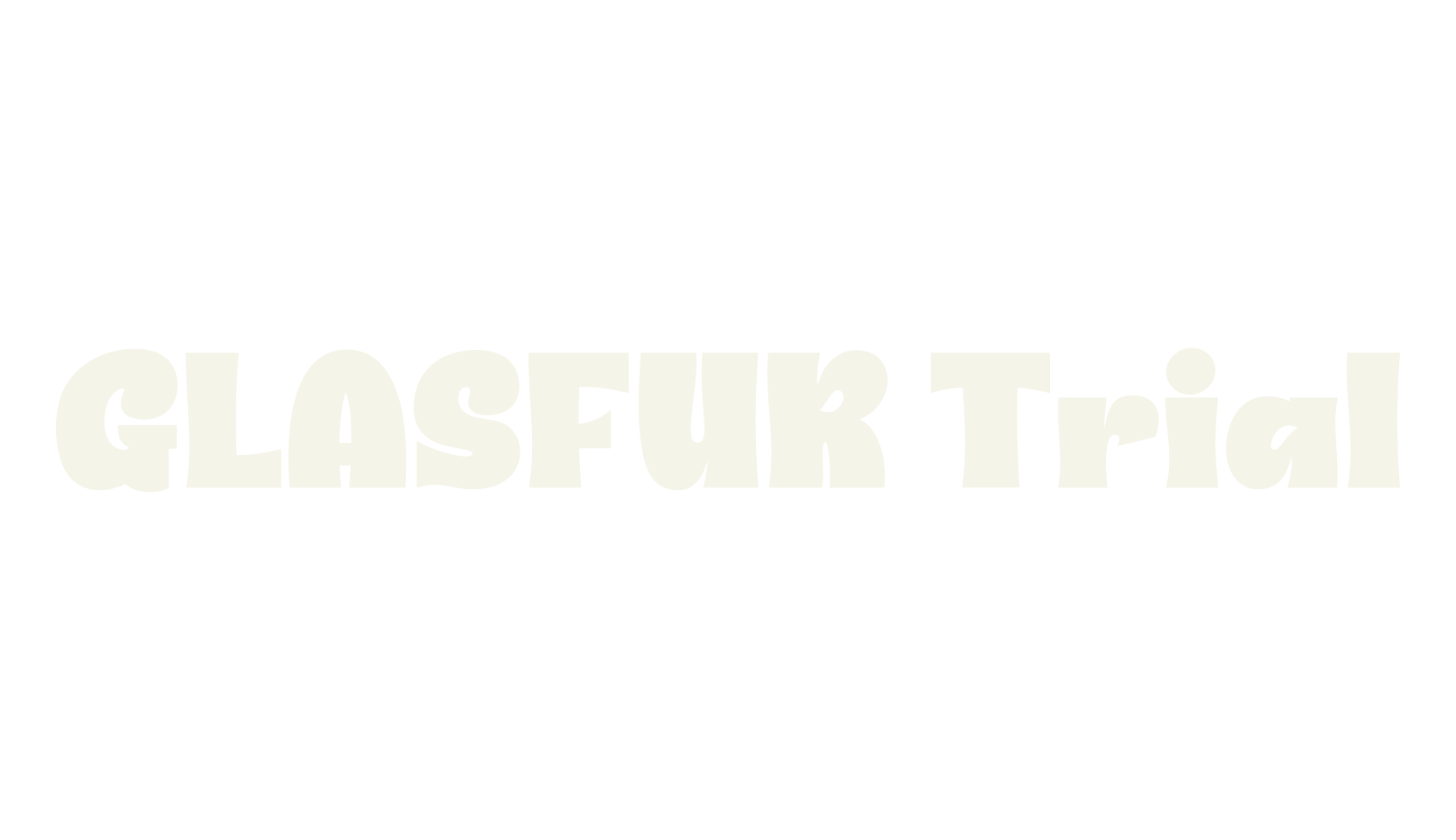 GLASFUR Trial, bubble letters font preview