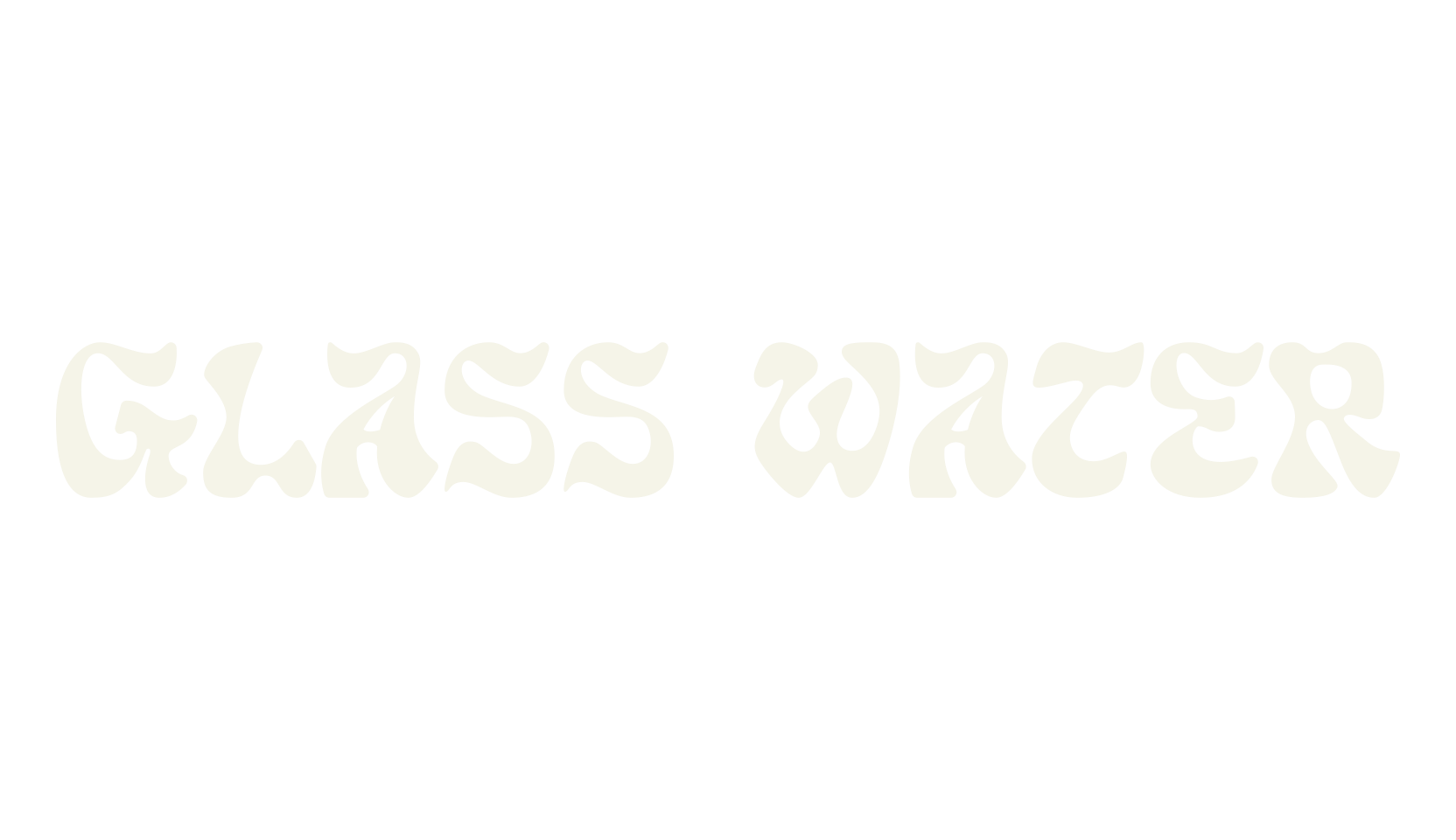 Glass Water, display font preview