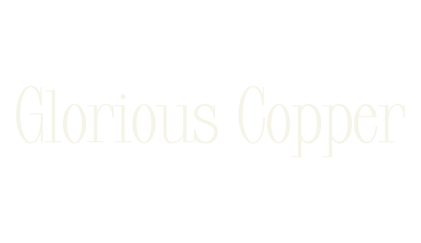 Glorious Copper, 1990s font preview