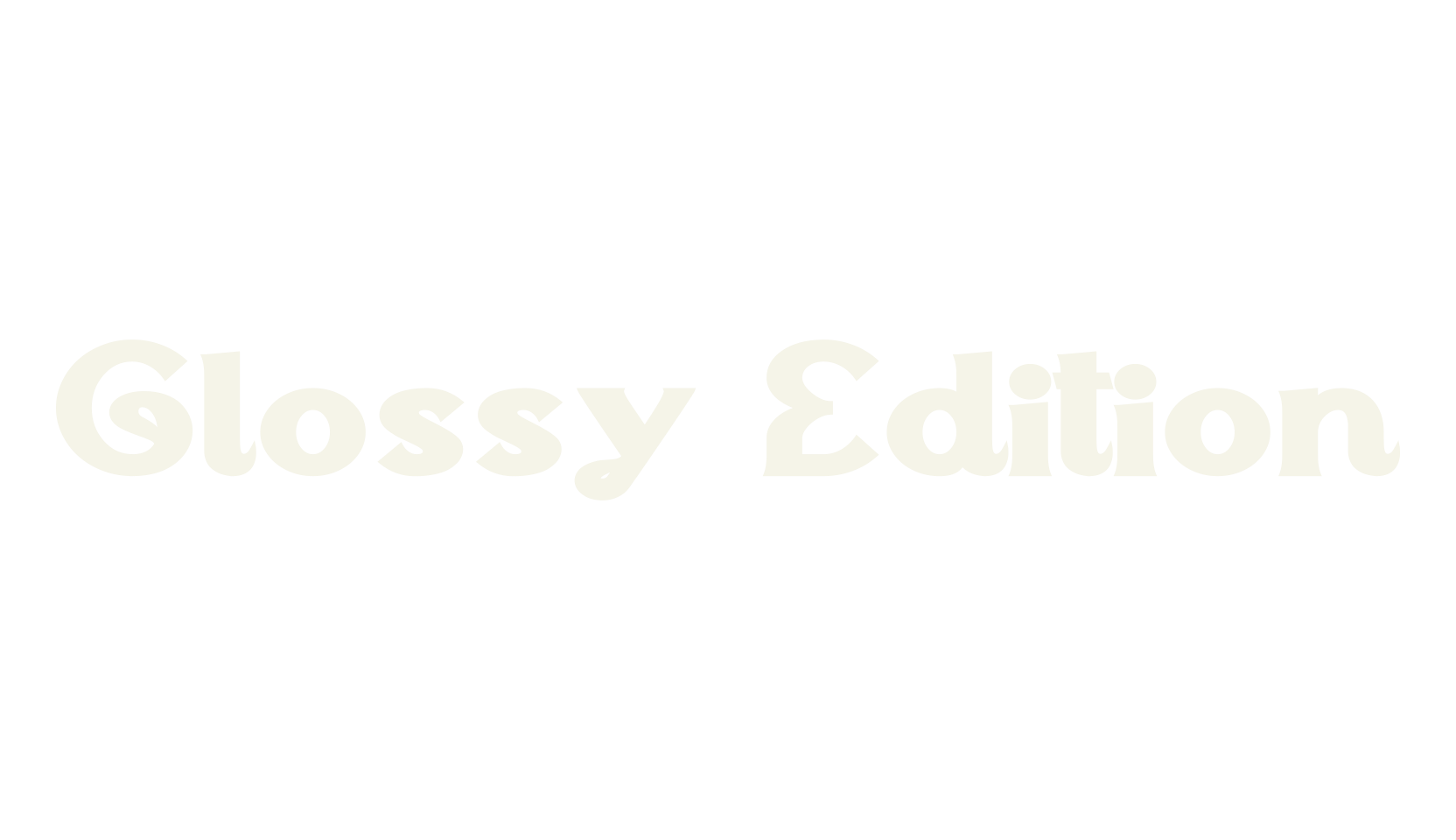 Glossy Edition, logo font preview