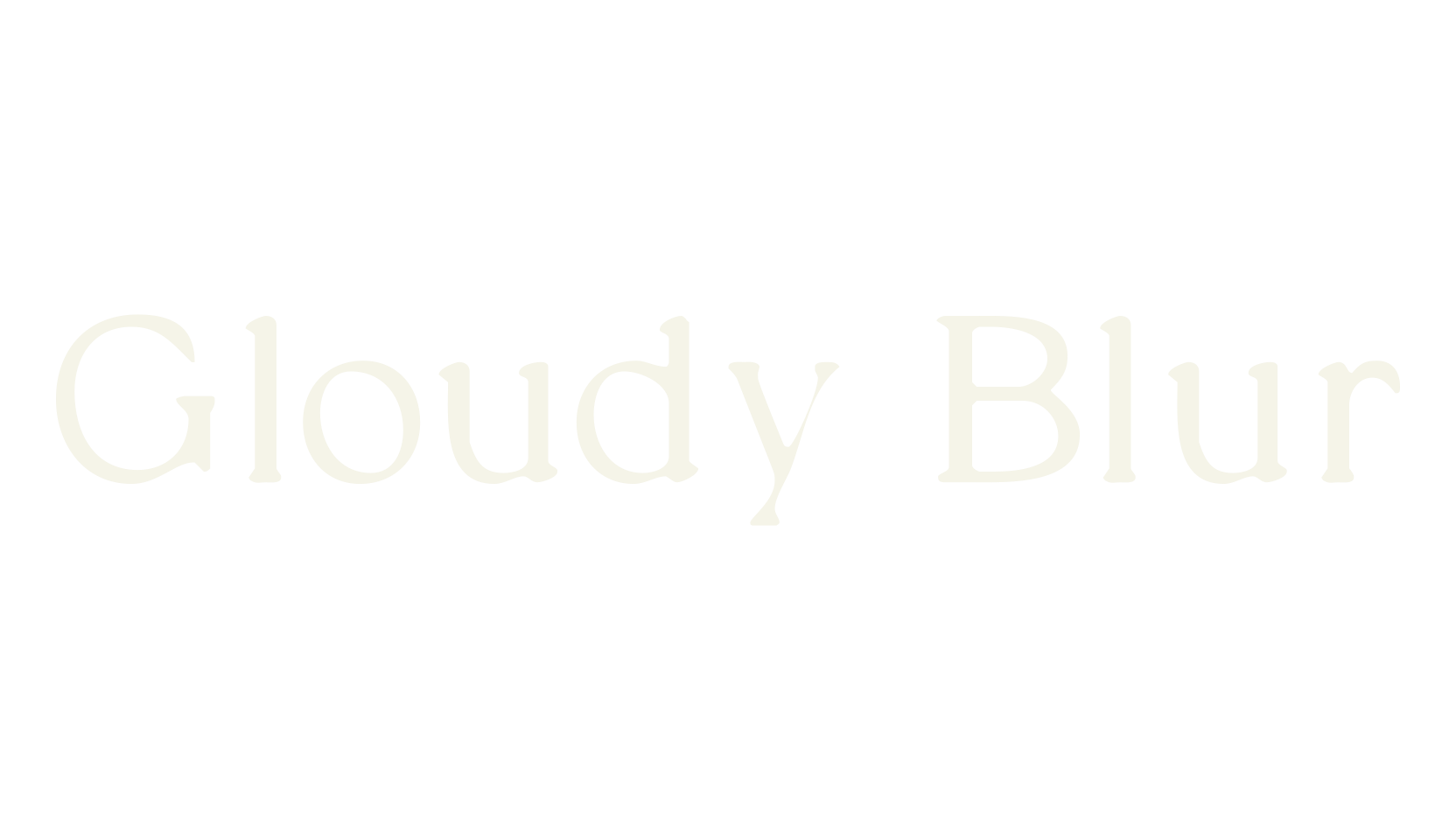 Gloudy Blur, clean font preview