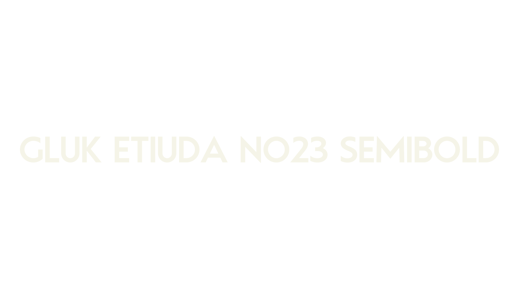 Gluk Etiuda No23 Semibold, display market font preview