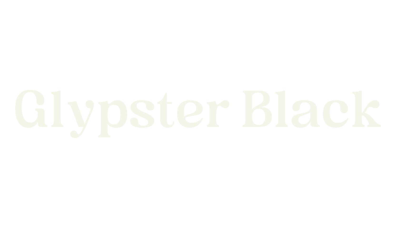 Glypster Black, bold font preview
