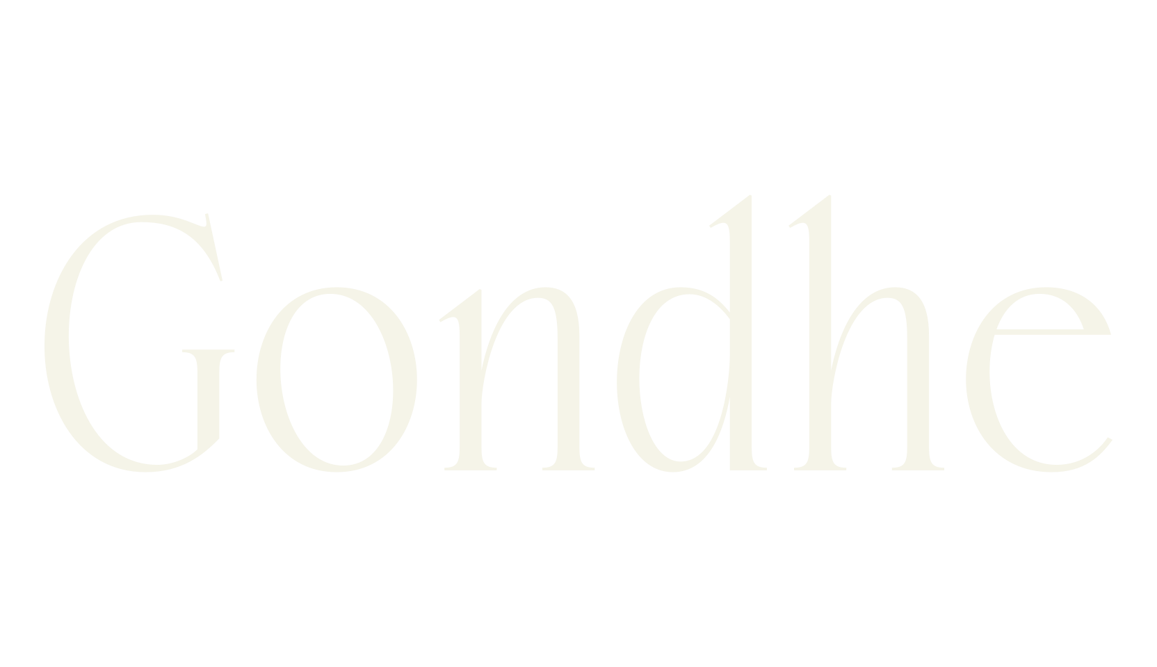 Gondhe, logo font preview