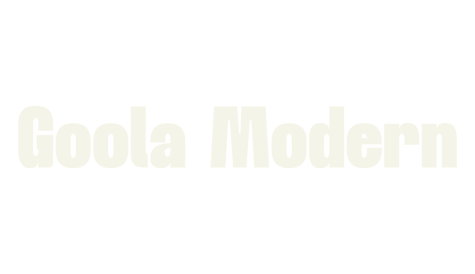 Goola Modern, fashion sign font preview