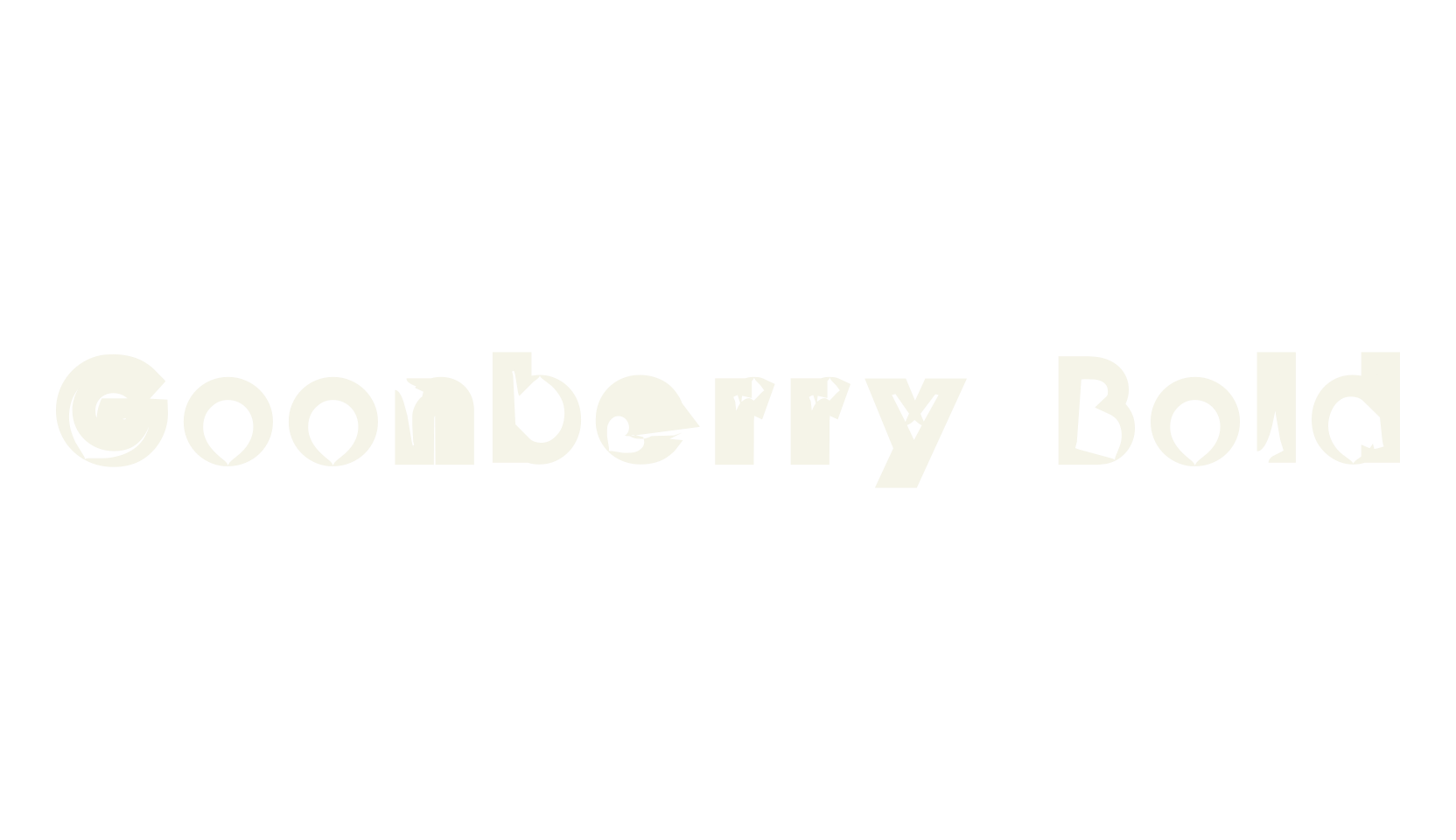 Goonberry Bold, display font preview