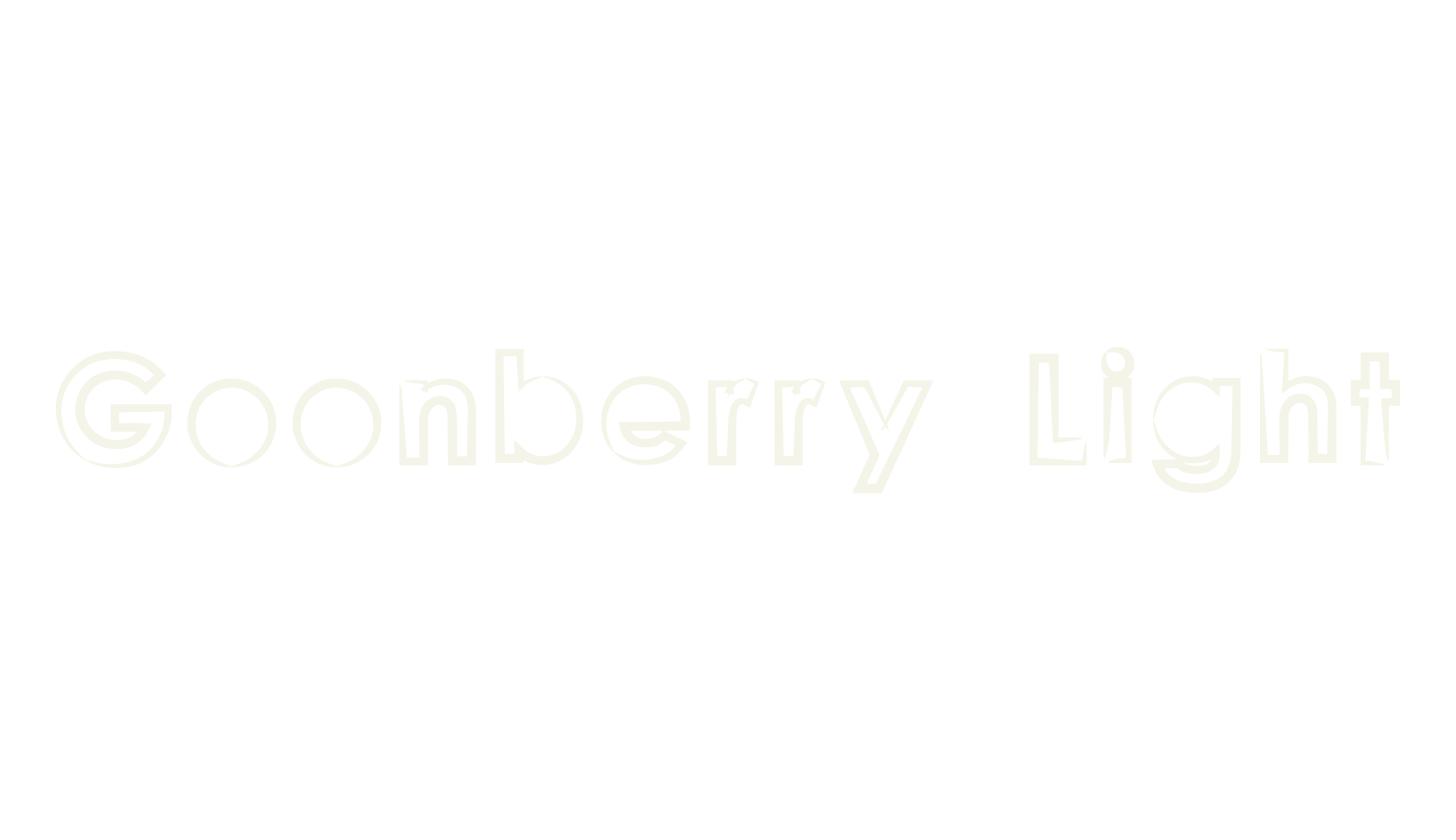 Goonberry Light, hollow font preview